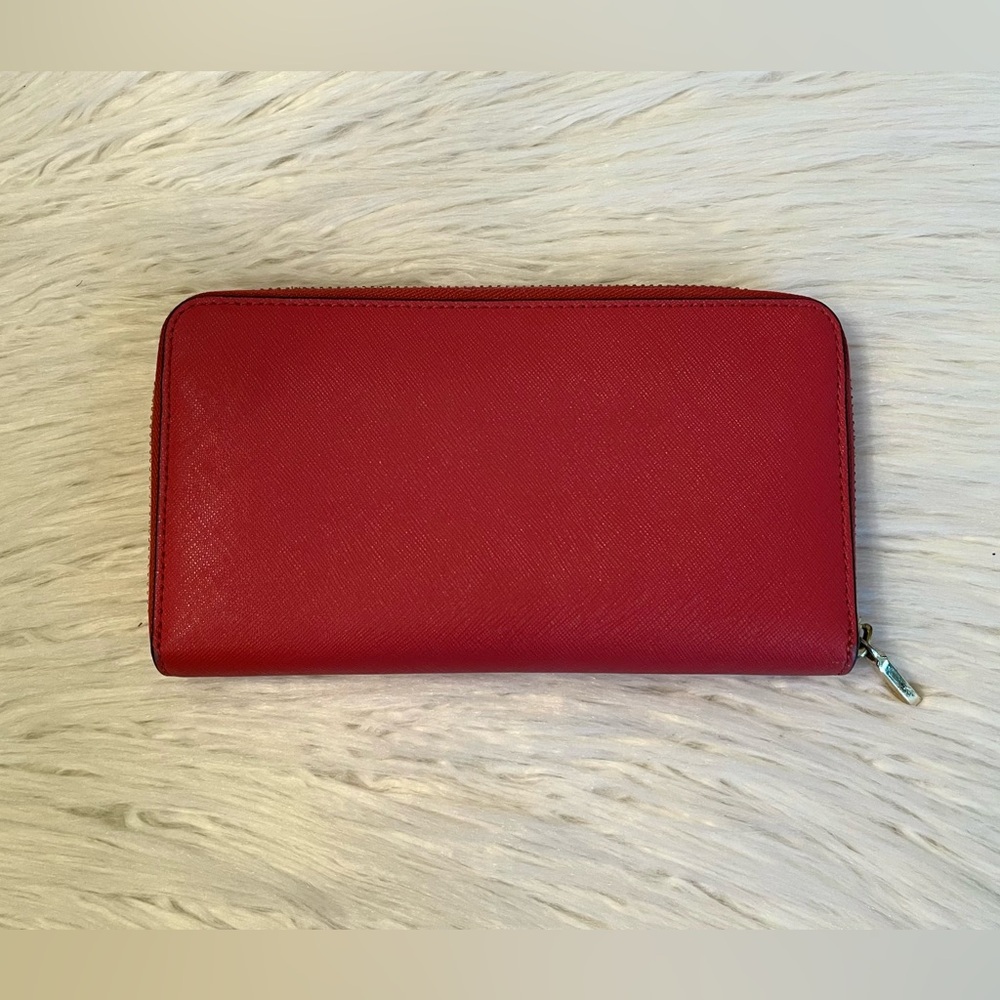 Tory Burch Continental Wallet Berry Pink Saffiano Leather - Picture 4 of 7
